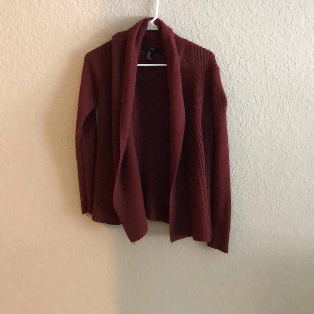 Maroon cardigan sweater